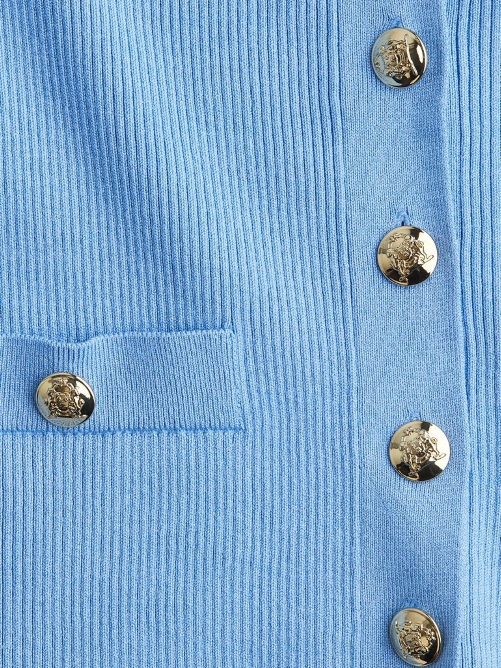 H&M Light Blue Ribbed Short-Sleeve Button Cardigan - Picture 5 of 8
